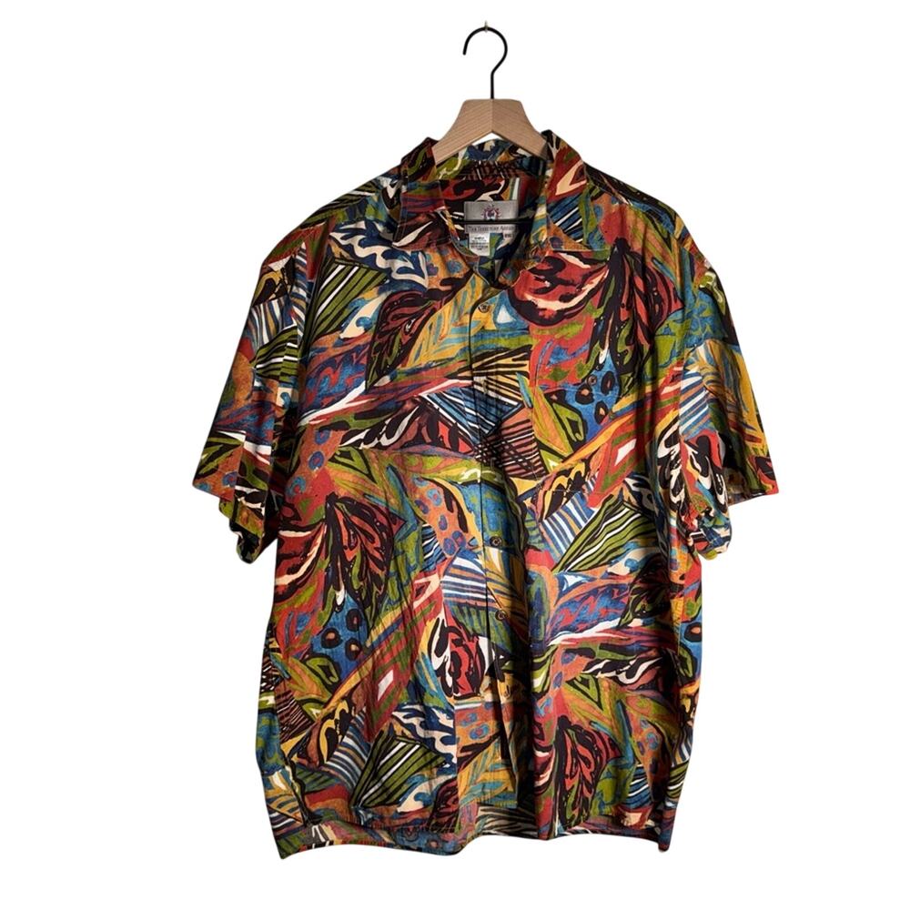 THE TERRITORY AHEAD resort wear vacation lightweight coastal cotton button up 2X